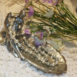 💘Vintage Pearl and Rhinestone Necklace💘